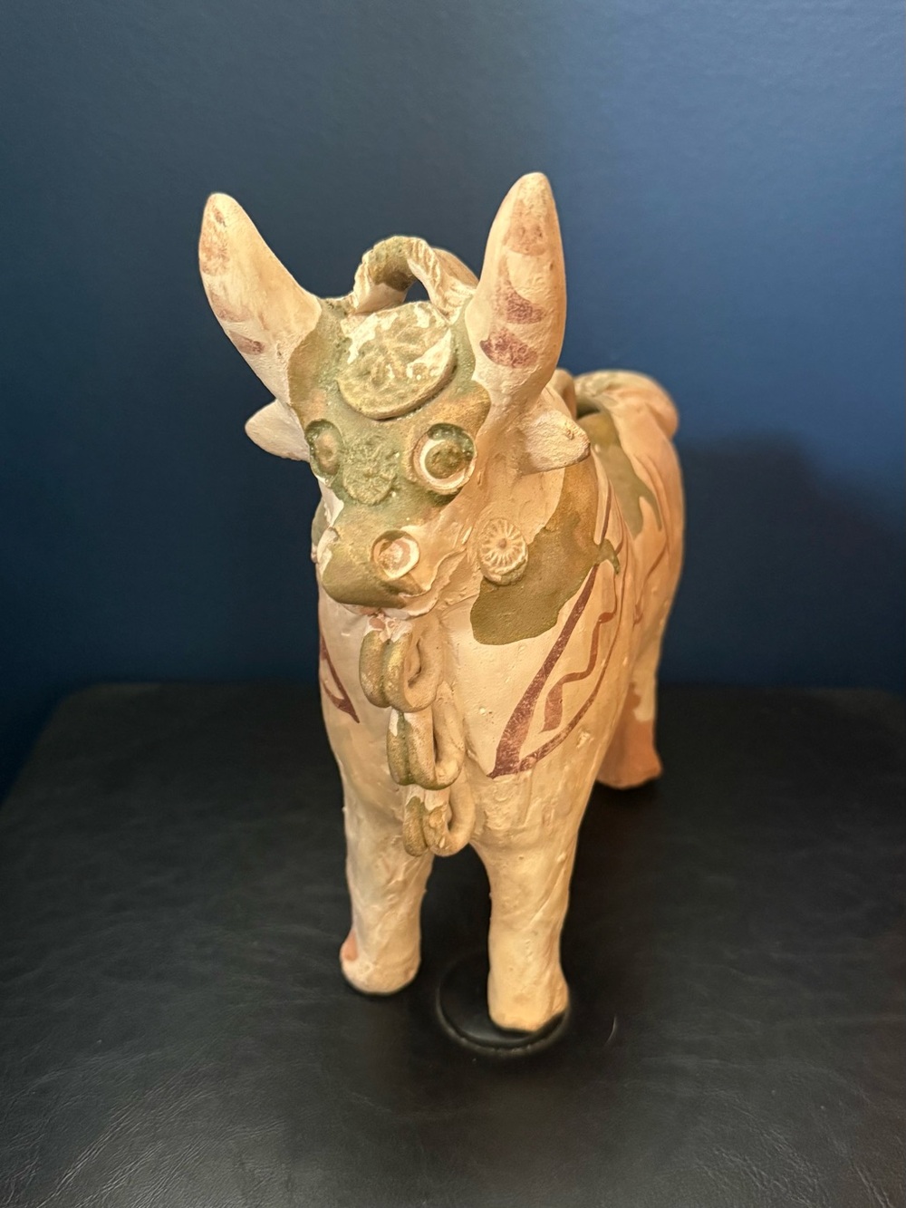 Peruvian Bull Sculpture Vintage 1960s Torito de Pucará Ceramic Folk Art Andes